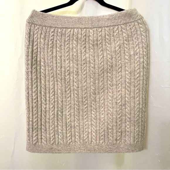 EXPRESS Cable Knit Skirt Beige L - Picture 4 of 7